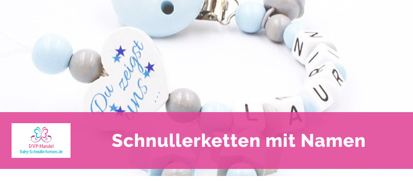 Schnullerketten mit Namen Personaliserte Schnullerkette